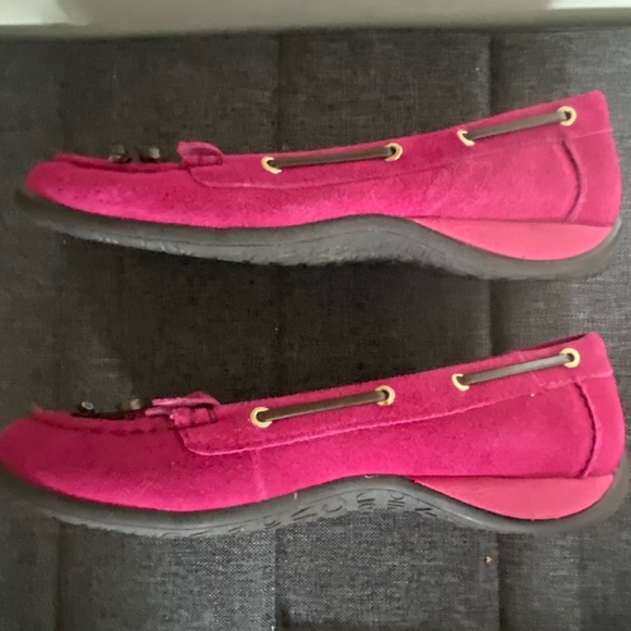 Vionic Orthaheel Uptown Fuchsia Suede Leather Casual Preppy Loafer- Sz-6 - Picture 13 of 16